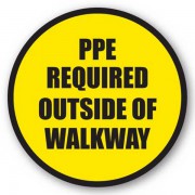 DuraStripe rond veiligheidsteken / PPE REQUIRED OUTSIDE OF WALKWAY 